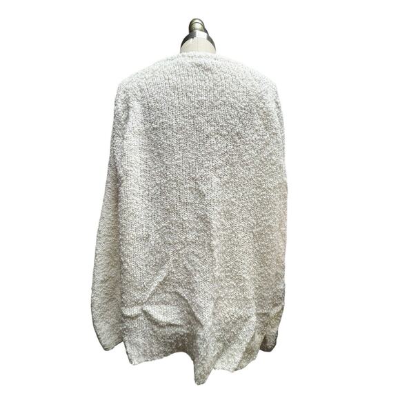 Vtg White Textured Boucle Mid Length Classic Granny Sweater Cardigan Plus SZ 2X - Picture 5 of 7